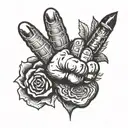 middle finger tattoo design idea