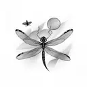 dragonfly but the wings spell out TEAM tattoo design idea