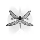 dragonfly but the wings spell out TEAM tattoo design idea