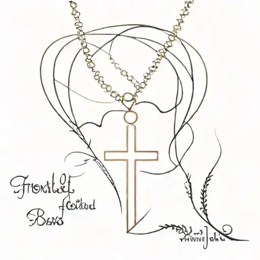 cross necklace tattoo design idea