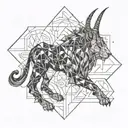 Karma capricorn leo tattoo design idea