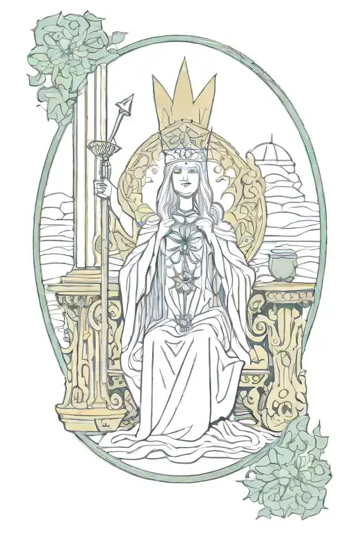 the high priestess tarot card tattoo design idea