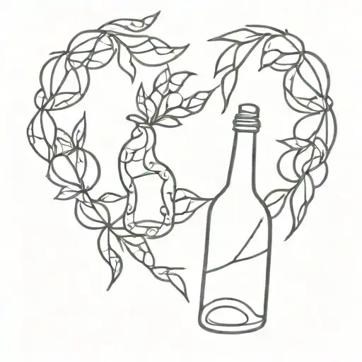 Broken bottle wreath tattoo design idea