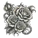 claw mark with roses intertwined tattoo design idea