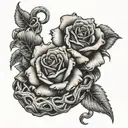 claw mark with roses intertwined tattoo design idea