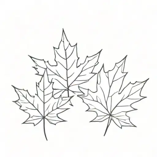 fine line small maple leaf tattoo design idea