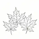 fine line small maple leaf tattoo design idea