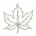 fine line small maple leaf tattoo design idea