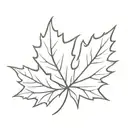 fine line small maple leaf tattoo design idea