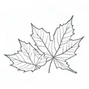 fine line small maple leaf tattoo design idea