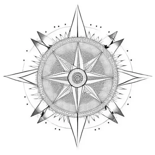 punjab with compass tattoo design idea