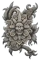 aztec flower design that represents your journey tattoo design idea