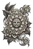 aztec flower design that represents your journey tattoo design idea