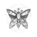 moth with a moon  tattoo design idea