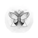 moth with a moon  tattoo design idea