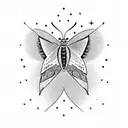 moth with a moon  tattoo design idea