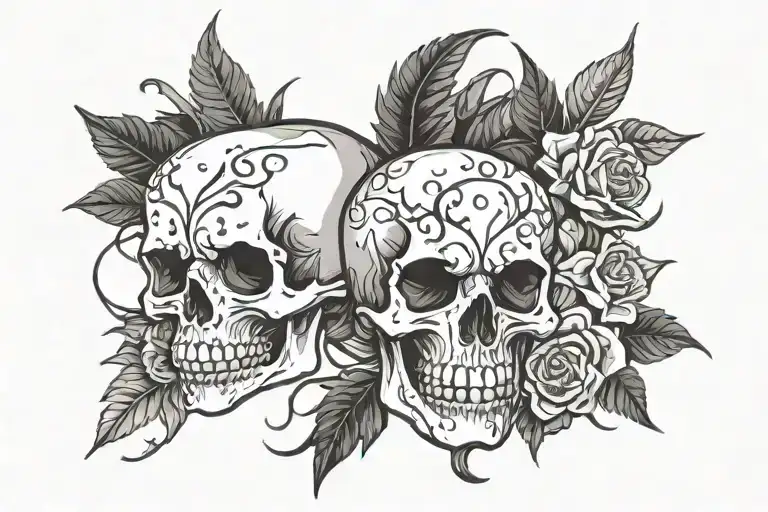 skull 999 juice wrld tattoo design idea