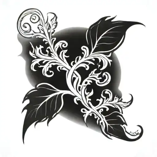 vine heartbeat flame  tattoo design idea
