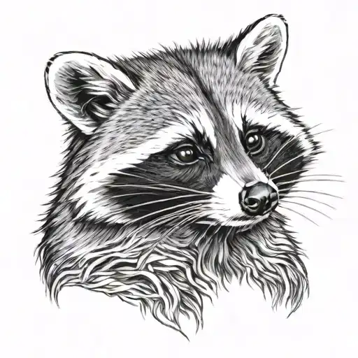 raccoon wildlife  tattoo design idea