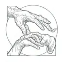 The Creation of Adam by Michelangelo and Memento Mori tattoo design idea