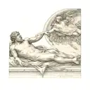 The Creation of Adam by Michelangelo and Memento Mori tattoo design idea