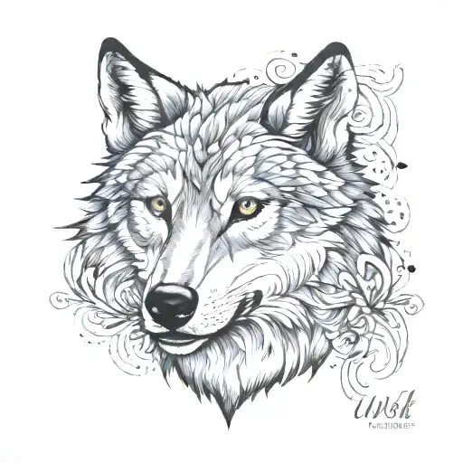 wolf authority using dotwork tattoo design idea
