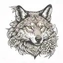 wolf authority using dotwork tattoo design idea