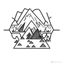 mountain blocking a road tattoo design idea
