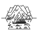 mountain blocking a road tattoo design idea