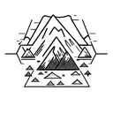 mountain blocking a road tattoo design idea