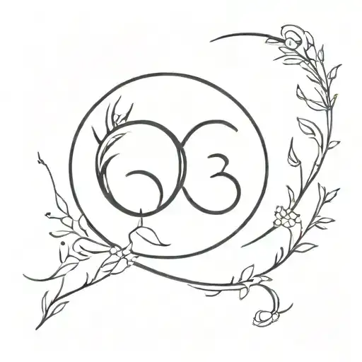 A minimalist lunar crescent tattoo with the date of a special memory and the letters B and S intertwined in the design tattoo design idea