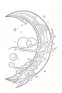 lunar crescent tattoo design idea