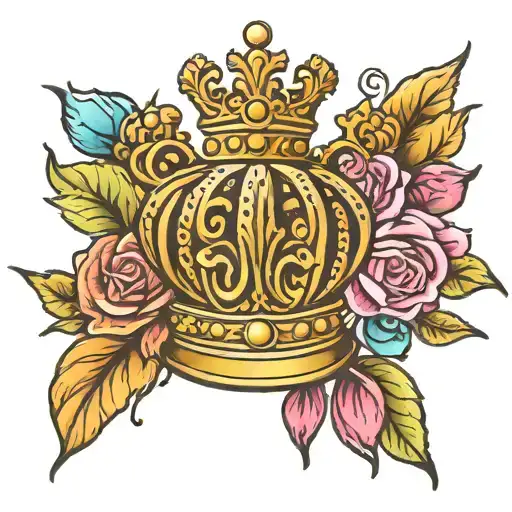 double 5 point crown tattoo design idea