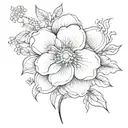 korean symbol flower tattoo design idea