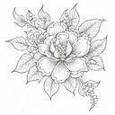 korean symbol flower tattoo design idea