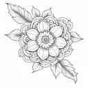 korean symbol flower tattoo design idea