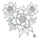 korean symbol flower tattoo design idea