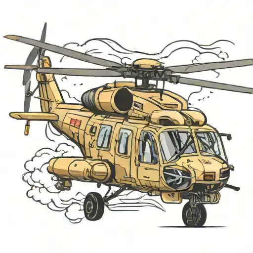 blackhawk helicopter tattoo design idea