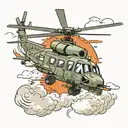 blackhawk helicopter tattoo design idea