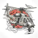 blackhawk helicopter tattoo design idea
