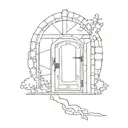 dark and melancholical hobbit door tattoo design idea