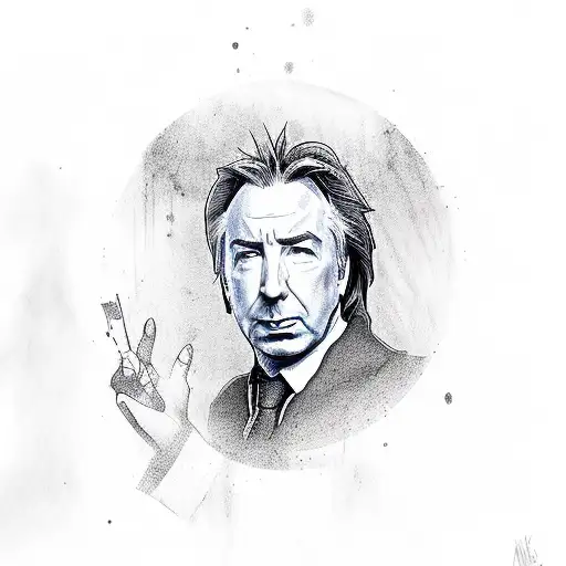 Alan Rickman tribute tattoo design idea