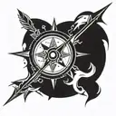 compass and arrow  tattoo design idea