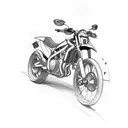 motorcycle space dirt bike tattoo design idea