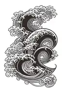 Japanese wave and swirl tattoo design idea