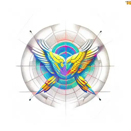 vulture golden ratio tattoo design idea