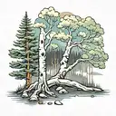 aspen tree tattoo design idea