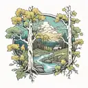 aspen tree tattoo design idea