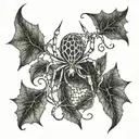 Spider, vines wrapping tattoo design idea