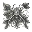 Spider, vines wrapping tattoo design idea